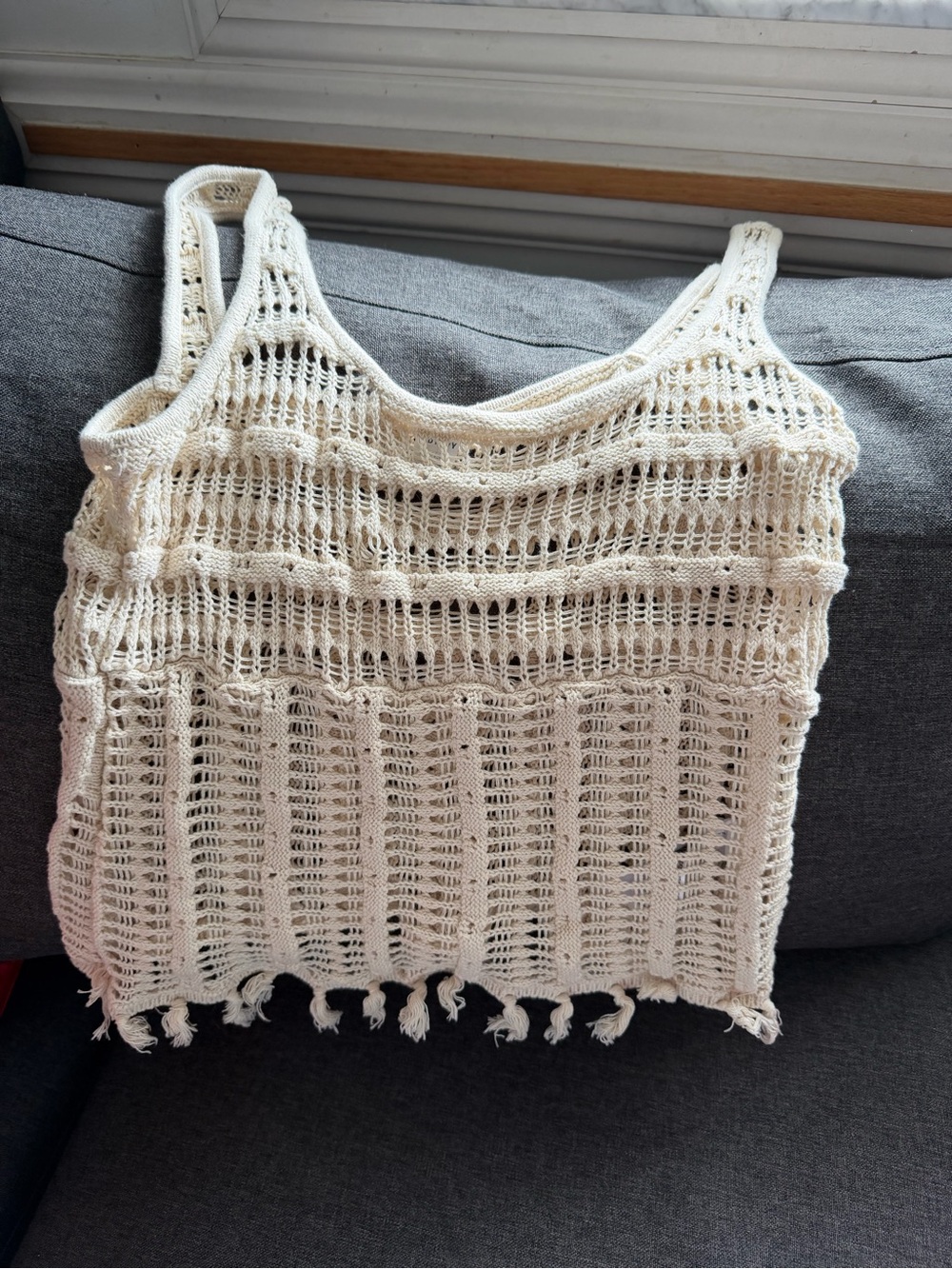 Boho Old navy Crochet Tank Top - Cream size S